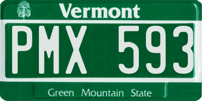 VT license plate PMX593
