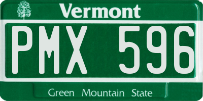 VT license plate PMX596