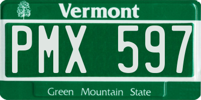 VT license plate PMX597