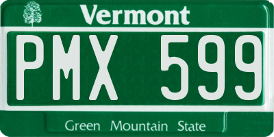 VT license plate PMX599
