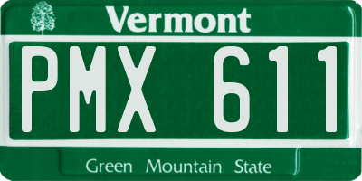 VT license plate PMX611
