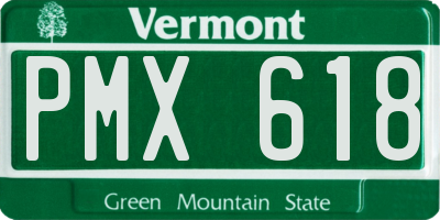 VT license plate PMX618