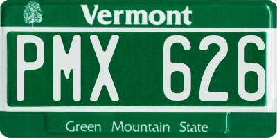 VT license plate PMX626