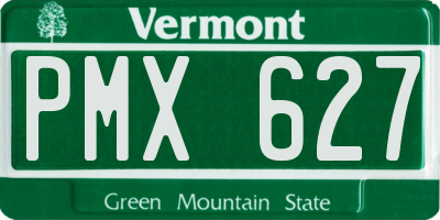 VT license plate PMX627
