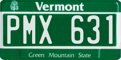 VT license plate PMX631