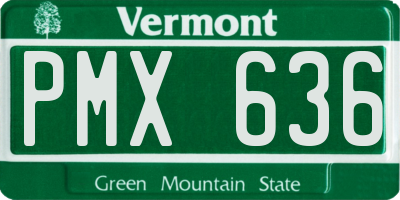 VT license plate PMX636