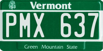 VT license plate PMX637