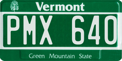VT license plate PMX640