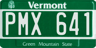 VT license plate PMX641