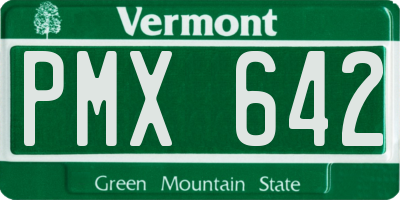 VT license plate PMX642
