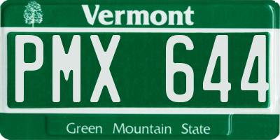 VT license plate PMX644