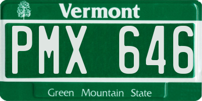 VT license plate PMX646