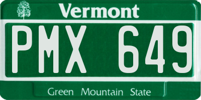 VT license plate PMX649