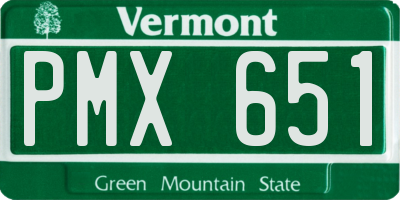 VT license plate PMX651