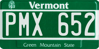 VT license plate PMX652