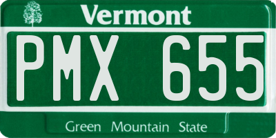 VT license plate PMX655