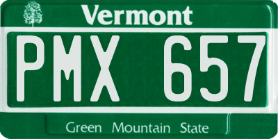 VT license plate PMX657