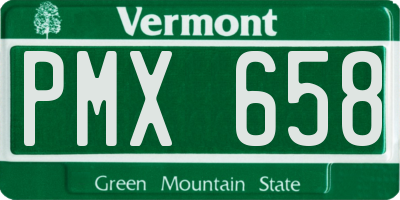 VT license plate PMX658