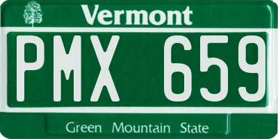 VT license plate PMX659
