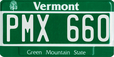 VT license plate PMX660