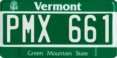 VT license plate PMX661