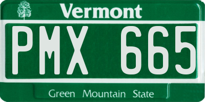 VT license plate PMX665