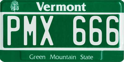 VT license plate PMX666