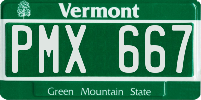 VT license plate PMX667