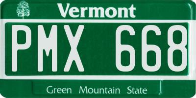 VT license plate PMX668