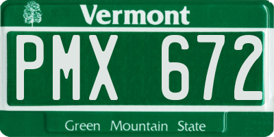 VT license plate PMX672
