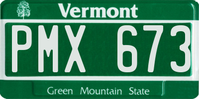 VT license plate PMX673