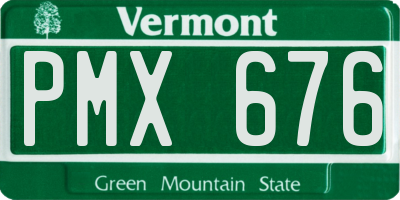 VT license plate PMX676
