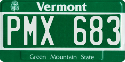VT license plate PMX683
