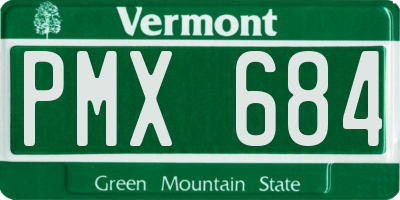 VT license plate PMX684
