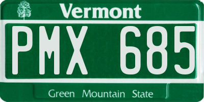 VT license plate PMX685