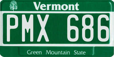 VT license plate PMX686