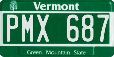 VT license plate PMX687