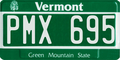 VT license plate PMX695
