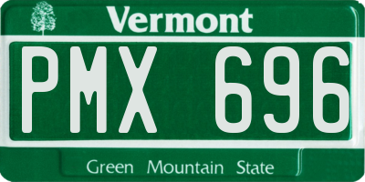 VT license plate PMX696
