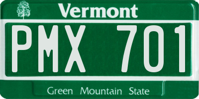VT license plate PMX701