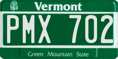 VT license plate PMX702