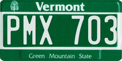 VT license plate PMX703