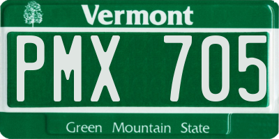 VT license plate PMX705