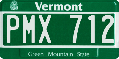 VT license plate PMX712