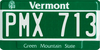 VT license plate PMX713