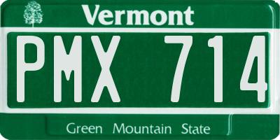 VT license plate PMX714