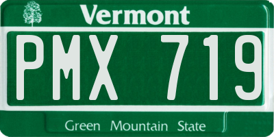 VT license plate PMX719