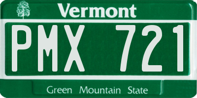 VT license plate PMX721