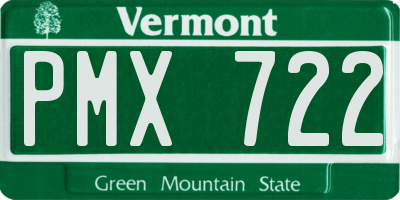 VT license plate PMX722