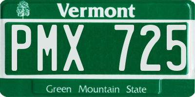 VT license plate PMX725